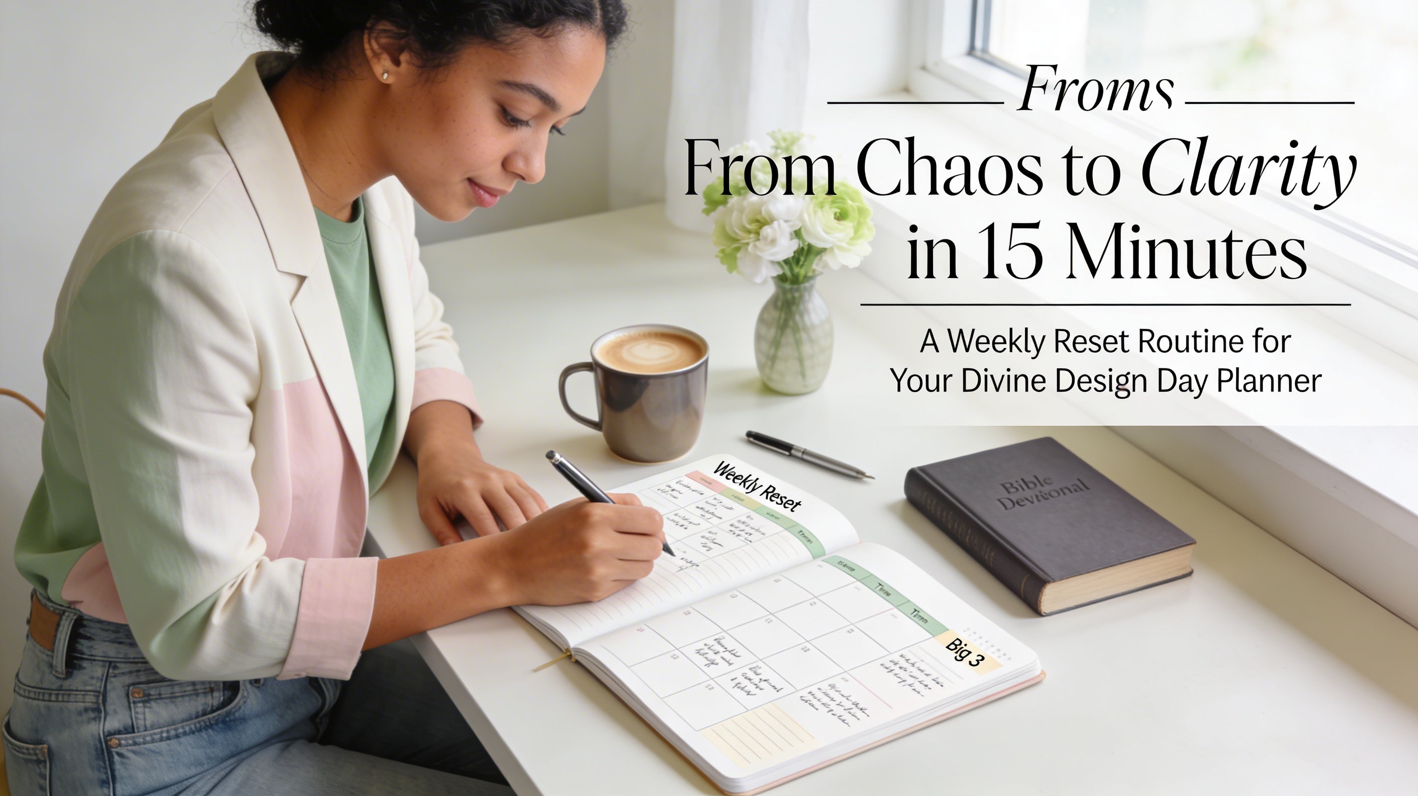 From Chaos to Clarity in 15 Minutes: A Weekly Reset Routine for Your Divine Design Day Planner